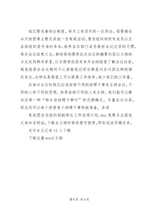 竞选团总支组织部副部长工作设想计划.docx