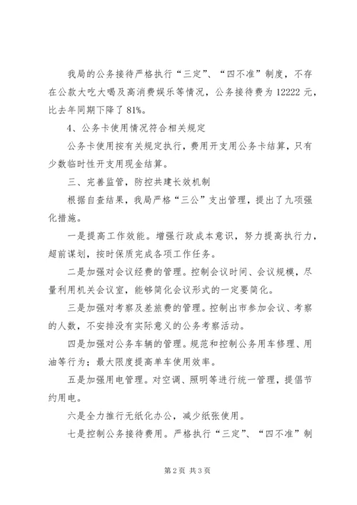 城管局三公经费管理自查报告.docx