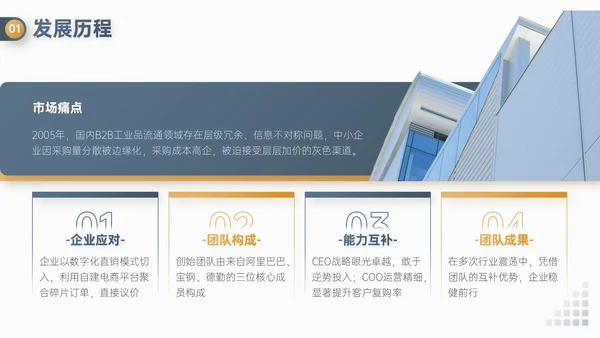 蓝金双色简约风企业校招企业介绍PPT模板