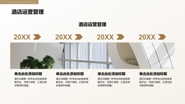 棕色商务风餐饮酒店PPT模板