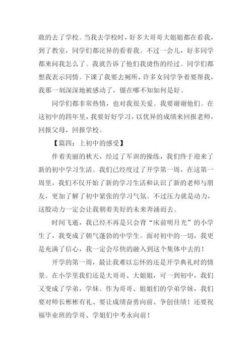 上初中的感受作文500字.docx