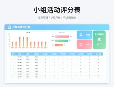 小组活动评分表