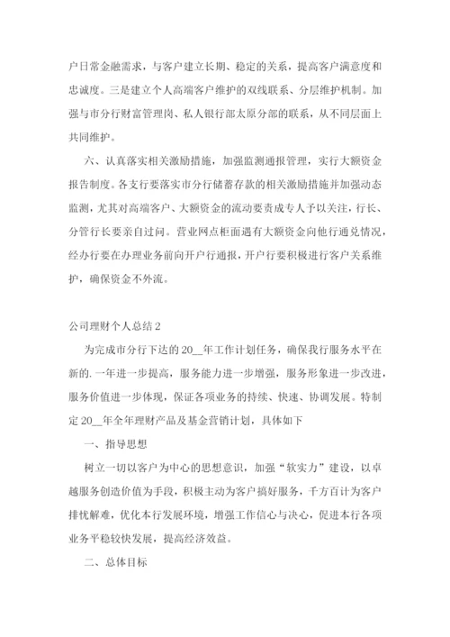 公司理财个人总结.docx