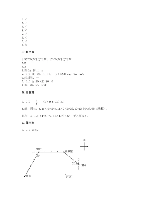 人教版六年级上册数学期末考试卷附答案【预热题】.docx