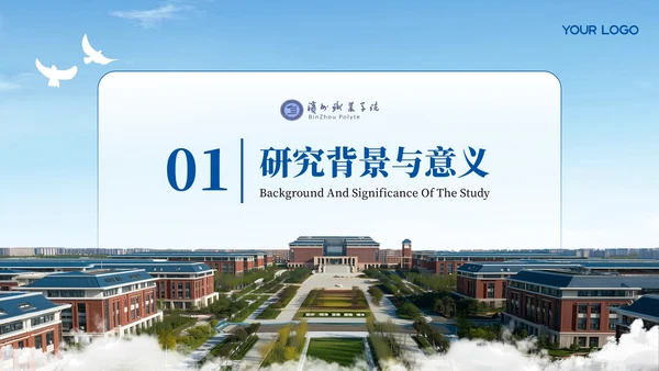 蓝色学术风文献汇报PPT模板