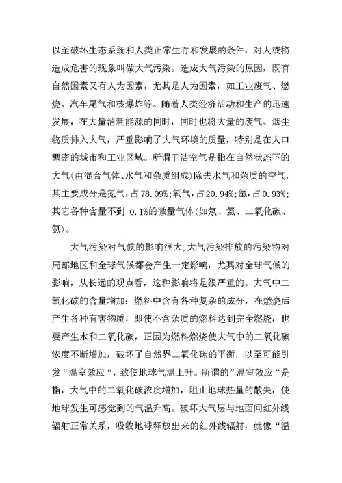 有关环境污染的社会调查报告模板