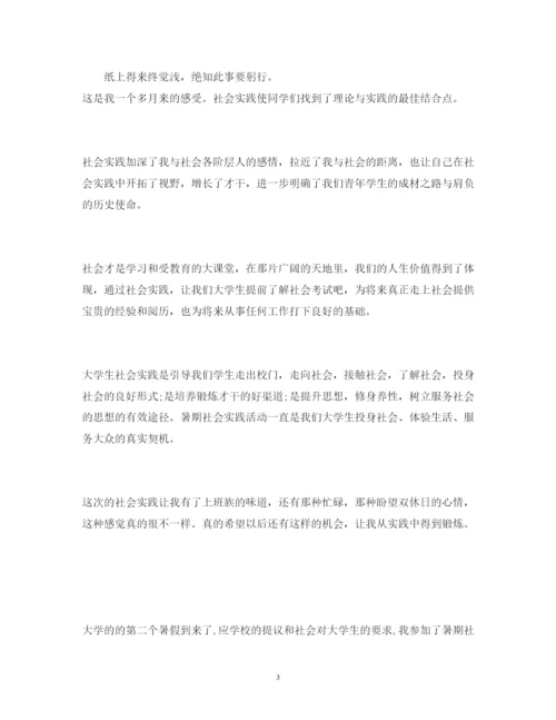 精编大学生假期社会实践报告个人感悟怎么写精选范文三篇.docx
