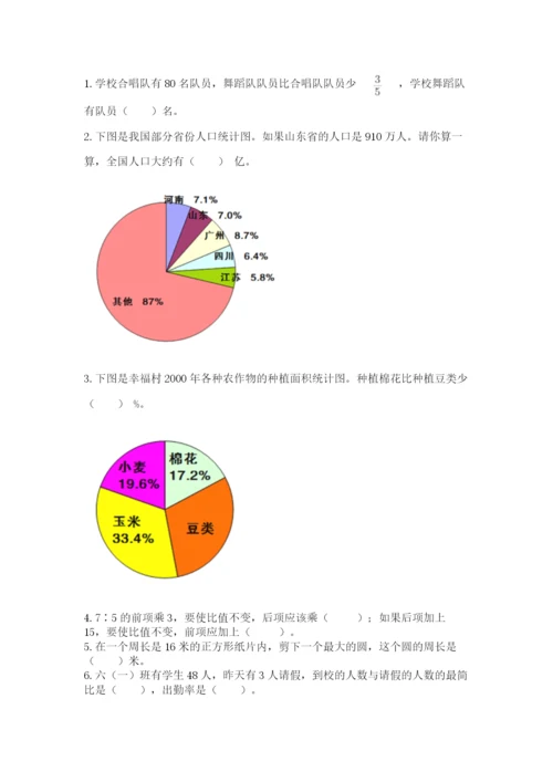 2022人教版六年级上册数学期末卷含答案解析.docx