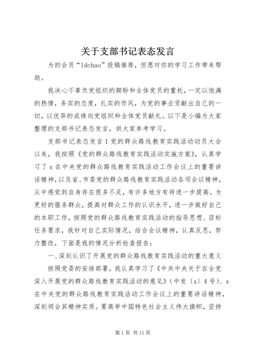 关于支部书记表态发言.docx