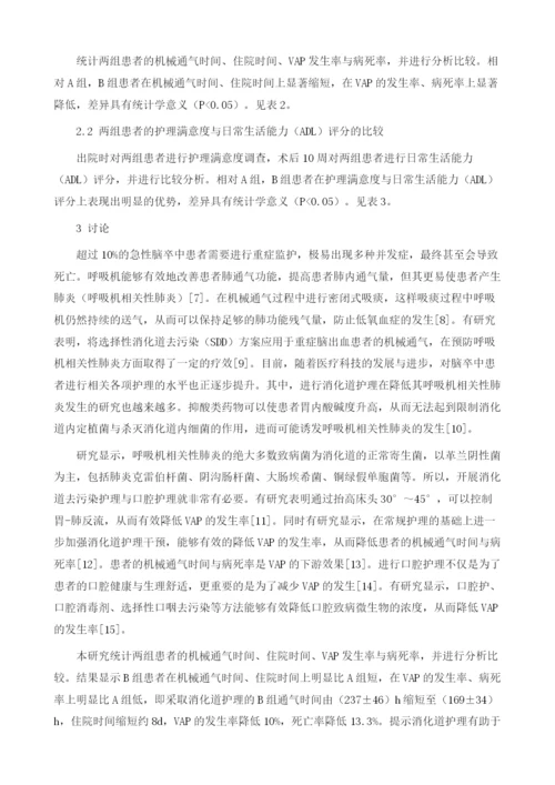 消化道护理在脑卒中呼吸机相关性肺炎患者中的应用效果1.docx