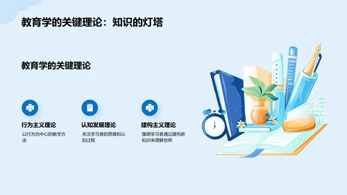 蓝色插画教育学变革事件培训课件PPT模板