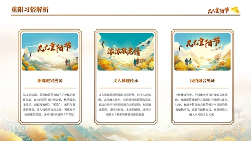 橙色古风中国传统节日之九九重阳节PPT模板