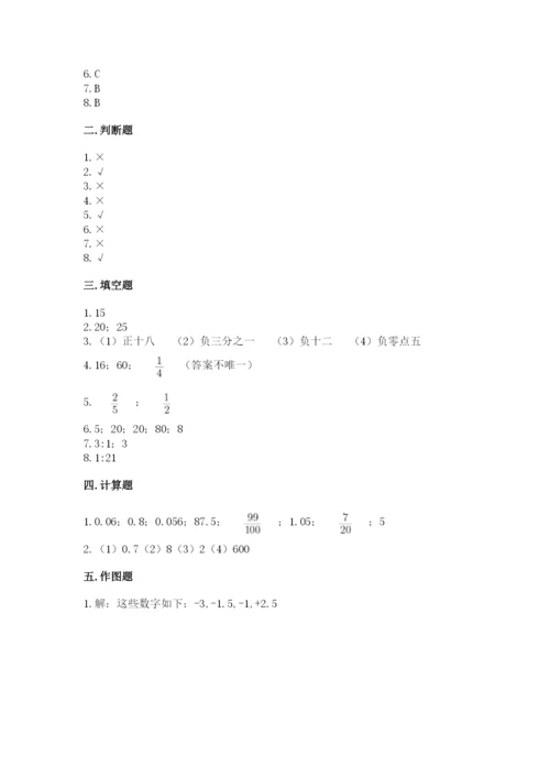 人教版六年级下册数学期末测试卷及参考答案（精练）.docx