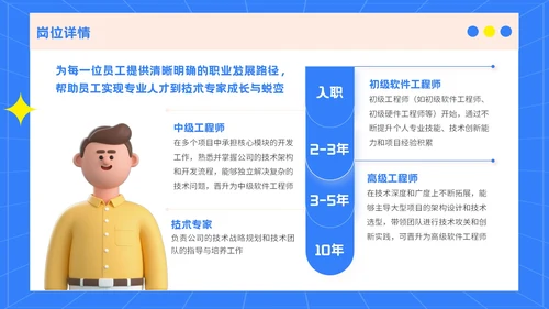 蓝色3D风格企业招聘宣讲PPT模板