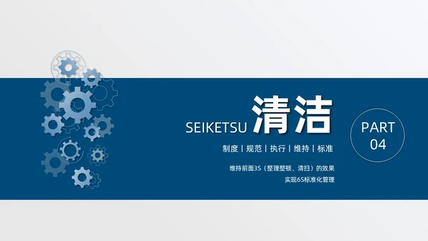 蓝色简约商务公司现场6S管理培训PPT模板