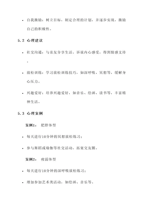 中医养生体型管理方案