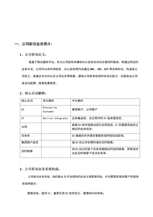 彩讯客户自服务系统操作指导标准手册.docx