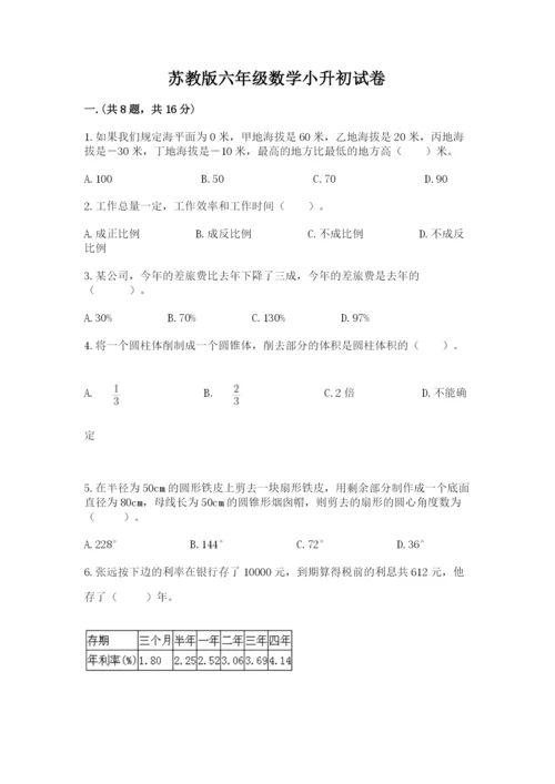 苏教版六年级数学小升初试卷精品加答案.docx