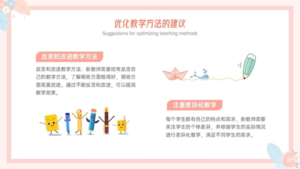 粉色小清新温馨花卉边框新教师心里培训心理健康阳光教育新教师新教师培训