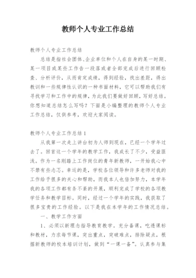 教师个人专业工作总结.docx