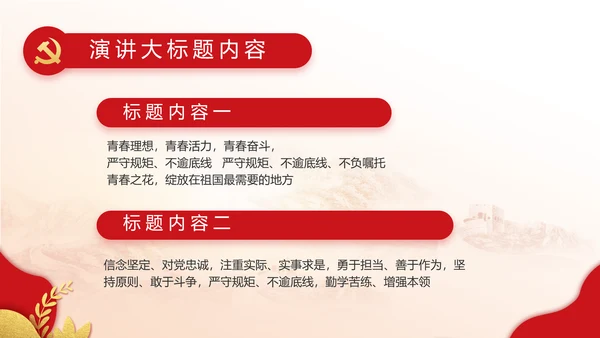 红色党建党支部工作汇报PPT党课