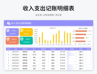 收入支出记账明细表