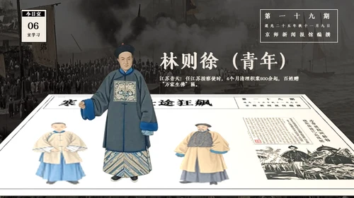 复古报纸风历史人物介绍林则徐