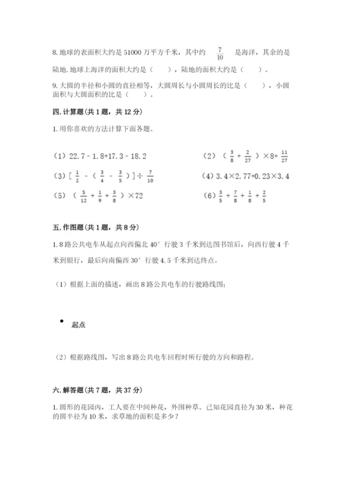 小学数学六年级上册期末考试试卷附参考答案【考试直接用】.docx