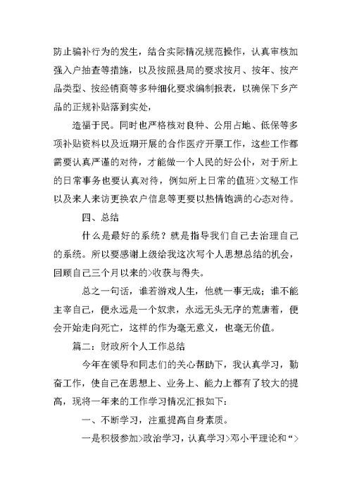 财政所资金会计工作总结