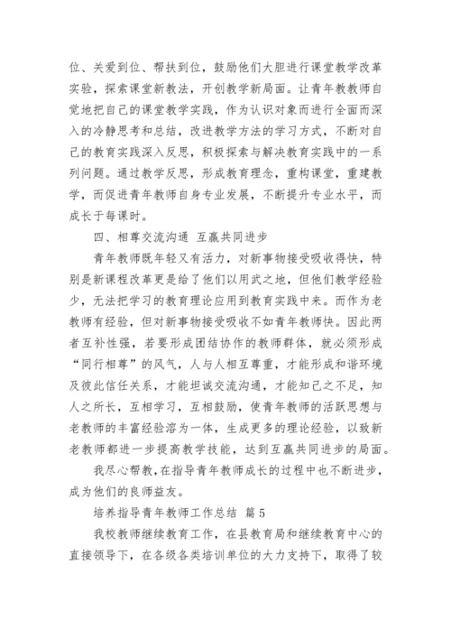 培养指导青年教师工作总结.docx