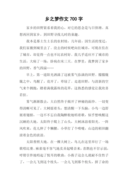 乡之梦作文700字.docx