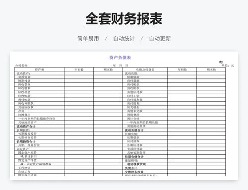 全套财务报表