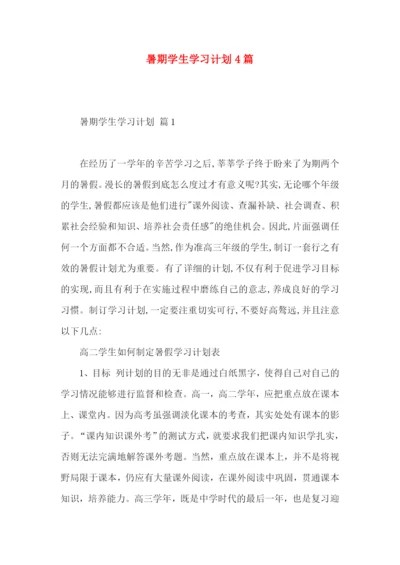 暑期学生学习计划4篇.docx