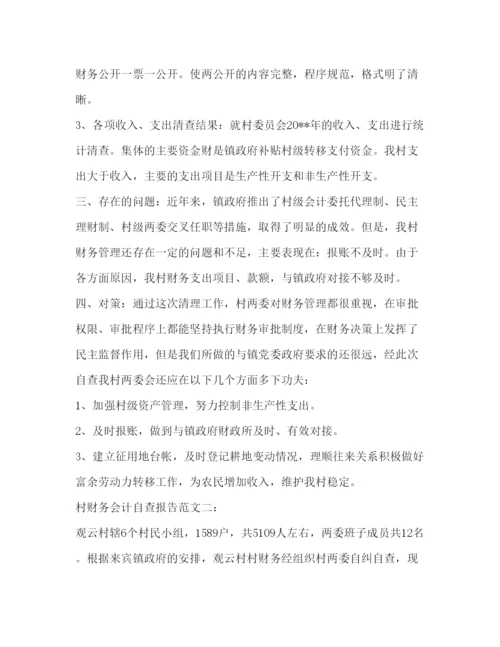 精编村财务会计自查报告范文.docx
