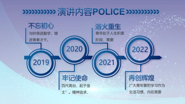 蓝色科技强警保障国家信息吧动态PPT模板
