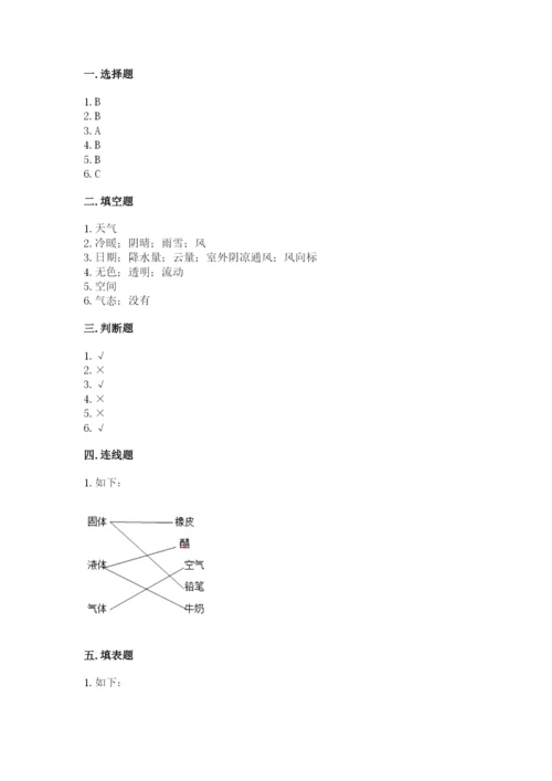 教科版小学三年级上册科学期末测试卷精选.docx