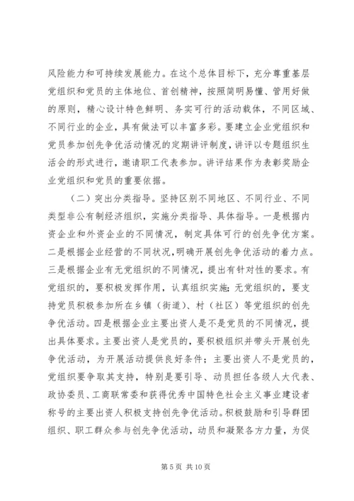 非公有制经济组织党组织和党员深入开展创先争优活动实施方案 (4).docx