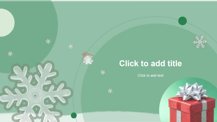 圣诞节绿色眠眠兔主题PPT