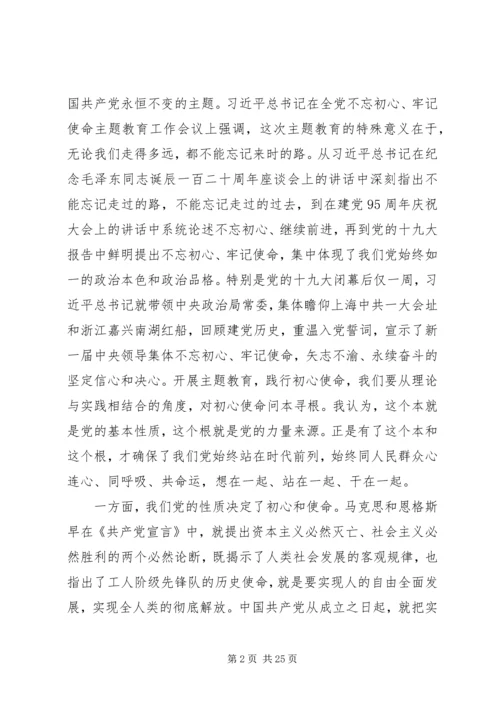书记不忘初心牢记使命主题教育党课讲稿.docx