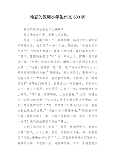 难忘的教训小学生作文600字.docx