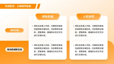 橙色简约风2项列表PPT单页