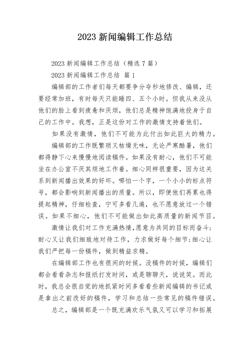 2023新闻编辑工作总结.docx