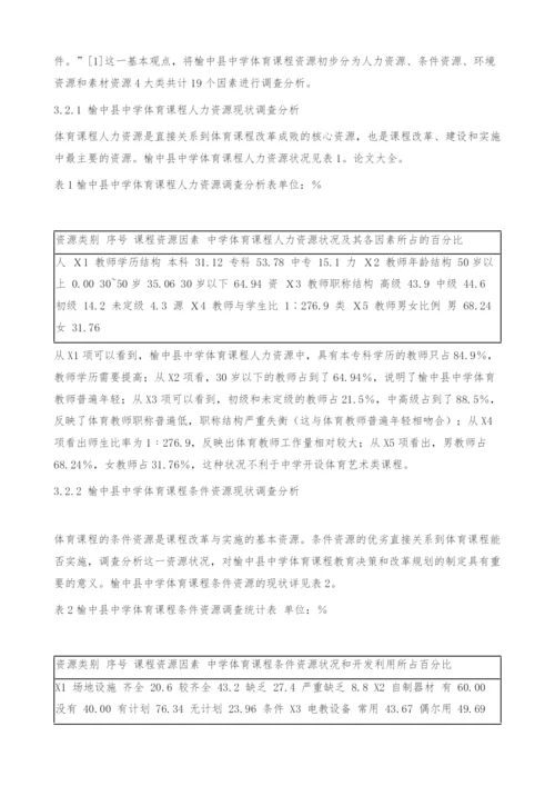 甘肃省榆中县中学体育课程资源现状分析与发展对策.docx