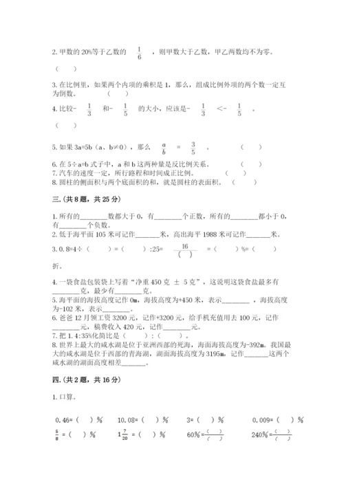 小学毕业班数学检测卷附完整答案【必刷】.docx