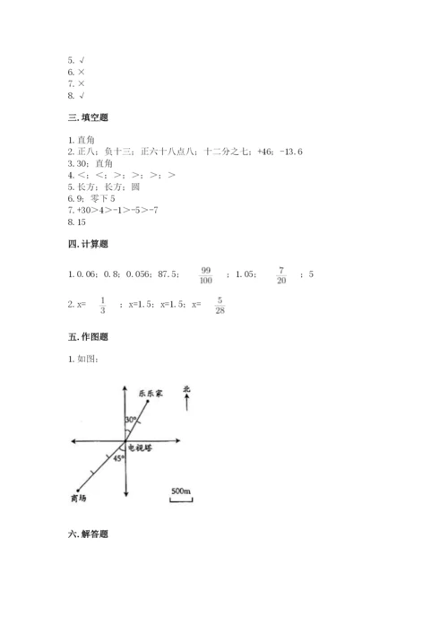 北师大版小学六年级下册数学期末综合素养测试卷（预热题）.docx