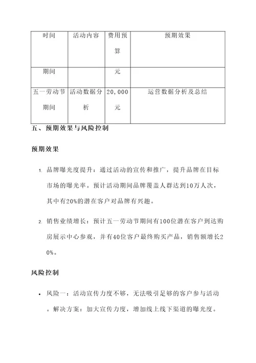 地产五一营销策略方案