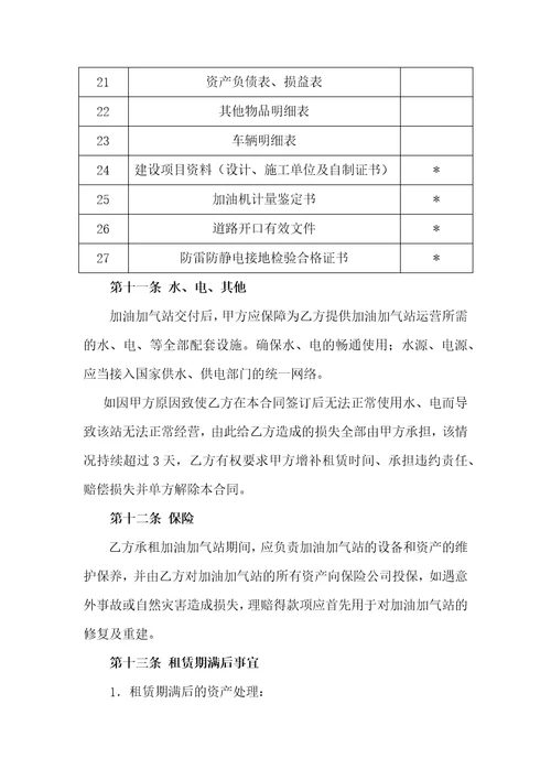 加油加气站租赁合同共14页