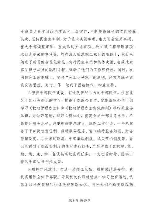 县民政局救助站领导人的演讲稿.docx