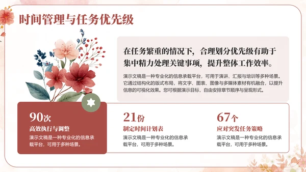 粉色小清新行业通用个人述职报告PPT模板