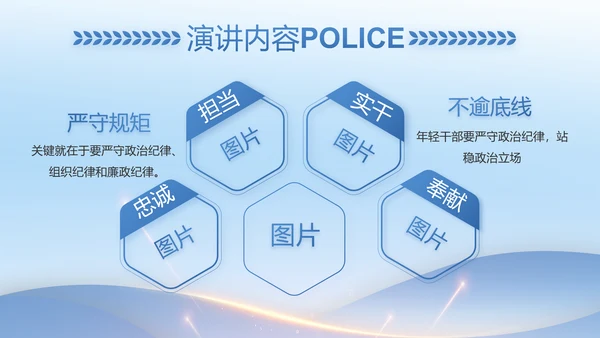 蓝色大气公安机关年终工作总结动态PPT
